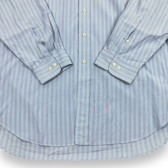 Ralph Lauren Shirt 17.5 34/35 Blue Pinstripe Yarmouth Long Sleeve Button Down‎ - Picture 5 of 9